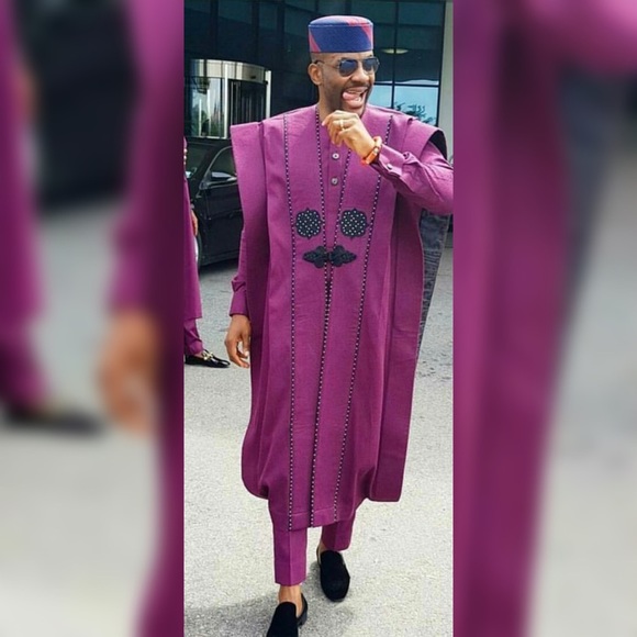 Men African 3 pcs Clothing Suits, Men's African Traditional Luxury Pattern - Picture 4 of 4